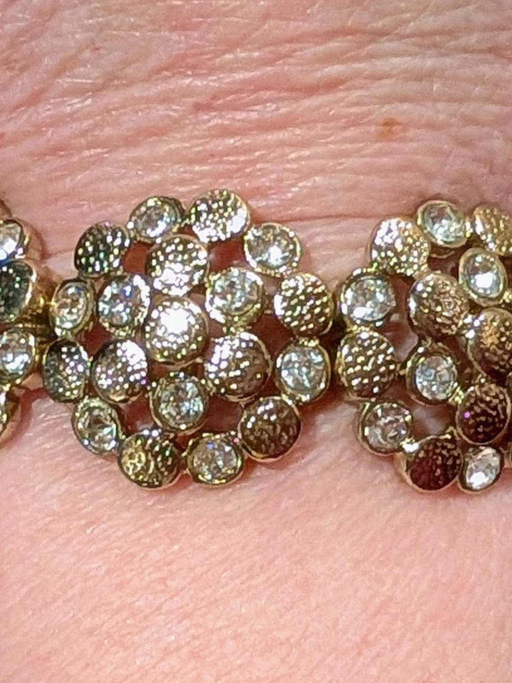Gold-Tone Crystal Cluster Stretch Bracelet — Women Jewelry